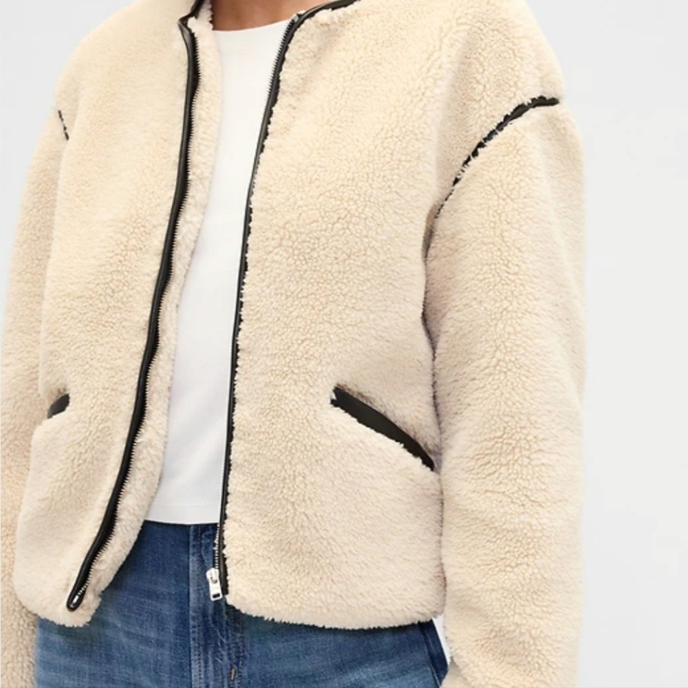 NWT- $160 Relaxed GAP Cream Sherpa Jacket -L - Picture 4 of 4
